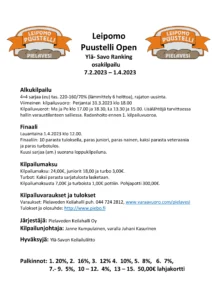 Leipomo Puustelli OPEN 2023